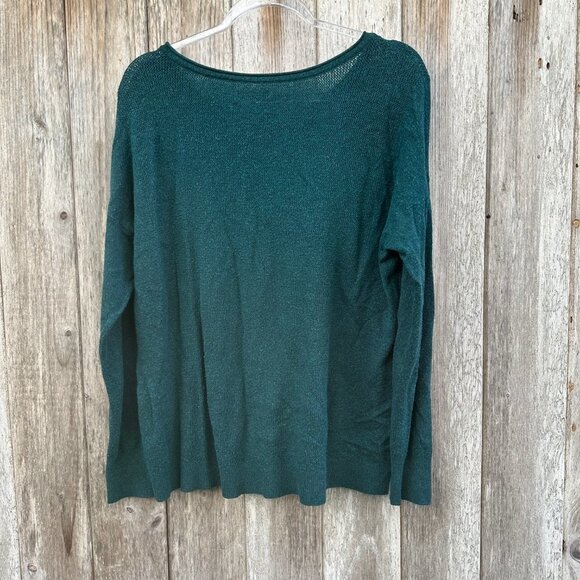 American Eagle Forest Green Soft Scoop Neck Long Sleeve Knit Top Size XL - Picture 3 of 5